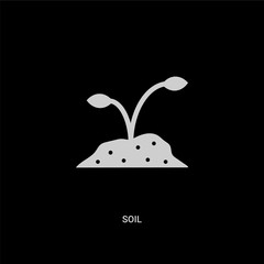 white soil vector icon on black background. modern flat soil from construction and tools concept vector sign symbol can be use for web, mobile and logo.