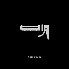 white caulk gun vector icon on black background. modern flat caulk gun from construction and tools concept vector sign symbol can be use for web, mobile and logo.