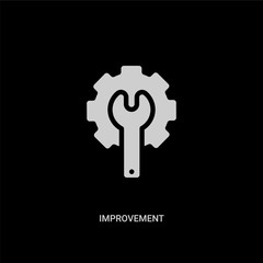 white improvement vector icon on black background. modern flat improvement from construction and tools concept vector sign symbol can be use for web, mobile and logo.