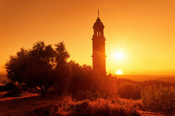 Taglio Isolaccio church in Corsica mountain