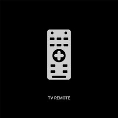 white tv remote vector icon on black background. modern flat tv remote from computer concept vector sign symbol can be use for web, mobile and logo.