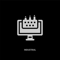 white industrial vector icon on black background. modern flat industrial from computer concept vector sign symbol can be use for web, mobile and logo.
