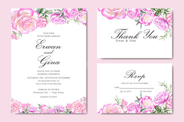 watercolor wedding invitation template card design