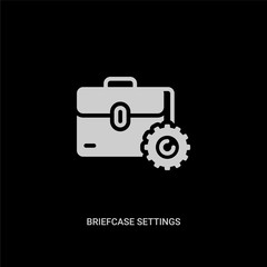 white briefcase settings vector icon on black background. modern flat briefcase settings from business concept vector sign symbol can be use for web, mobile and logo.