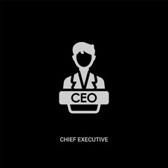 white chief executive officer vector icon on black background. modern flat chief executive officer from business concept vector sign symbol can be use for web, mobile and logo.