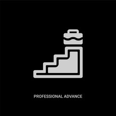 white professional advance vector icon on black background. modern flat professional advance from business concept vector sign symbol can be use for web, mobile and logo.