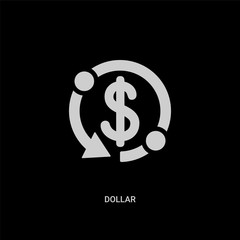 white dollar vector icon on black background. modern flat dollar from business concept vector sign symbol can be use for web, mobile and logo.