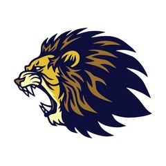 Lion Roaring Logo Vector Esport Mascot Design