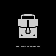 white rectangular briefcase vector icon on black background. modern flat rectangular briefcase from business concept vector sign symbol can be use for web, mobile and logo.