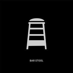 white bar stool vector icon on black background. modern flat bar stool from buildings concept vector sign symbol can be use for web, mobile and logo.