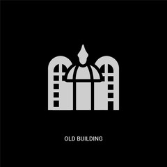 Obraz premium white old building vector icon on black background. modern flat old building from buildings concept vector sign symbol can be use for web, mobile and logo.