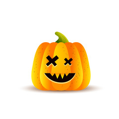 halloween pumpkins, funny faces on white background. vector illustration