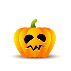 halloween pumpkins, funny faces on white background. vector illustration