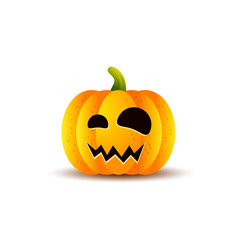 halloween pumpkins, funny faces on white background. vector illustration