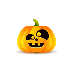 halloween pumpkins, funny faces on white background. vector illustration