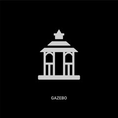 white gazebo vector icon on black background. modern flat gazebo from architecture and city concept vector sign symbol can be use for web, mobile and logo.