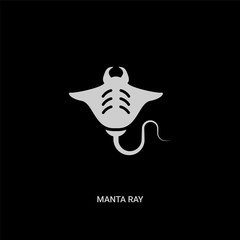 white manta ray vector icon on black background. modern flat manta ray from animals concept vector sign symbol can be use for web, mobile and logo.