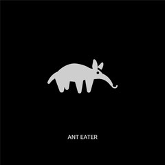 white ant eater vector icon on black background. modern flat ant eater from animals concept vector sign symbol can be use for web, mobile and logo.