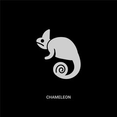 white chameleon vector icon on black background. modern flat chameleon from animals concept vector sign symbol can be use for web, mobile and logo.
