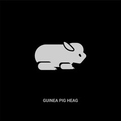 white guinea pig heag vector icon on black background. modern flat guinea pig heag from animals concept vector sign symbol can be use for web, mobile and logo.