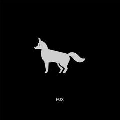 white fox vector icon on black background. modern flat fox from animals concept vector sign symbol can be use for web, mobile and logo.