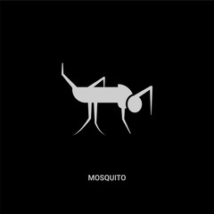 white mosquito vector icon on black background. modern flat mosquito from animals concept vector sign symbol can be use for web, mobile and logo.