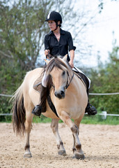 riding girl and horse