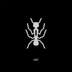 white ant vector icon on black background. modern flat ant from animals concept vector sign symbol can be use for web, mobile and logo.