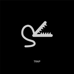 white trap vector icon on black background. modern flat trap from animals concept vector sign symbol can be use for web, mobile and logo.
