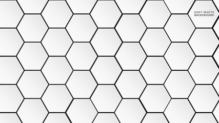 Soft White and Grey Gradient Hexagon Pattern Background for Business Web Design Print Presentation
