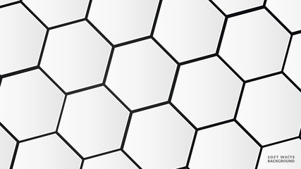 Soft White and Grey Gradient Hexagon Pattern Background for Business Web Design Print Presentation