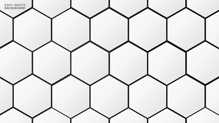 Soft White and Grey Gradient Hexagon Pattern Background for Business Web Design Print Presentation