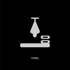 white towel vector icon on black background. modern flat towel from furniture and household concept vector sign symbol can be use for web, mobile and logo.