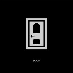 white door vector icon on black background. modern flat door from furniture and household concept vector sign symbol can be use for web, mobile and logo.