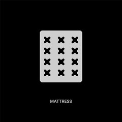 white mattress vector icon on black background. modern flat mattress from furniture and household concept vector sign symbol can be use for web, mobile and logo.
