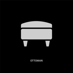 white ottoman vector icon on black background. modern flat ottoman from furniture and household concept vector sign symbol can be use for web, mobile and logo.