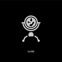 white globe vector icon on black background. modern flat globe from furniture and household concept vector sign symbol can be use for web, mobile and logo.