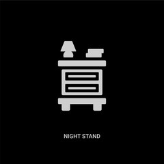 white night stand vector icon on black background. modern flat night stand from furniture and household concept vector sign symbol can be use for web, mobile and logo.