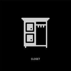 white closet vector icon on black background. modern flat closet from furniture concept vector sign symbol can be use for web, mobile and logo.