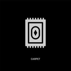 white carpet vector icon on black background. modern flat carpet from furniture concept vector sign symbol can be use for web, mobile and logo.
