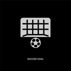 white soccer goal vector icon on black background. modern flat soccer goal from football concept vector sign symbol can be use for web, mobile and logo.