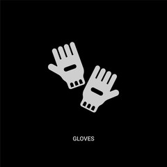 white gloves vector icon on black background. modern flat gloves from football concept vector sign symbol can be use for web, mobile and logo.