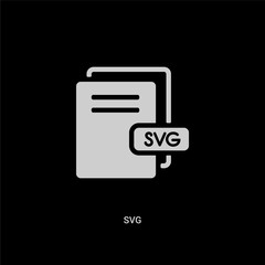 white svg vector icon on black background. modern flat svg from file type concept vector sign symbol can be use for web, mobile and logo.