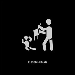 white pissed human vector icon on black background. modern flat pissed human from feelings concept vector sign symbol can be use for web, mobile and logo.