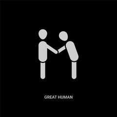 white great human vector icon on black background. modern flat great human from feelings concept vector sign symbol can be use for web, mobile and logo.