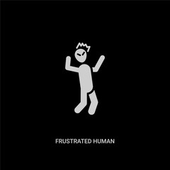 white frustrated human vector icon on black background. modern flat frustrated human from feelings concept vector sign symbol can be use for web, mobile and logo.