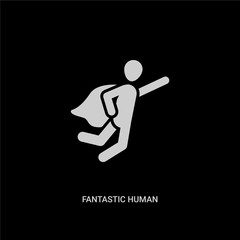 white fantastic human vector icon on black background. modern flat fantastic human from feelings concept vector sign symbol can be use for web, mobile and logo.