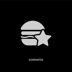 white guarantee vector icon on black background. modern flat guarantee from fastfood concept vector sign symbol can be use for web, mobile and logo.
