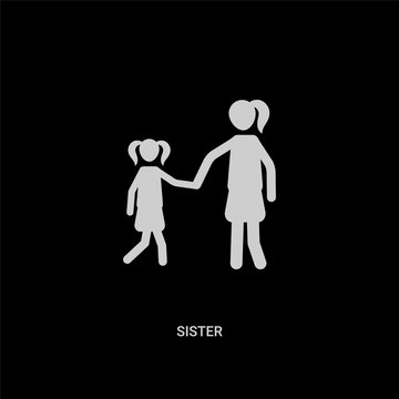 white sister vector icon on black background. modern flat sister from family relations concept vector sign symbol can be use for web, mobile and logo. Stock Vector | Adobe Stock white sister vector icon on black background. modern flat sister from family relations concept vector sign symbol can be use for web, mobile and logo. Stock Vector | Adobe Stock
