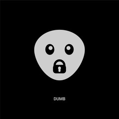 white dumb vector icon on black background. modern flat dumb from emotions concept vector sign symbol can be use for web, mobile and logo.